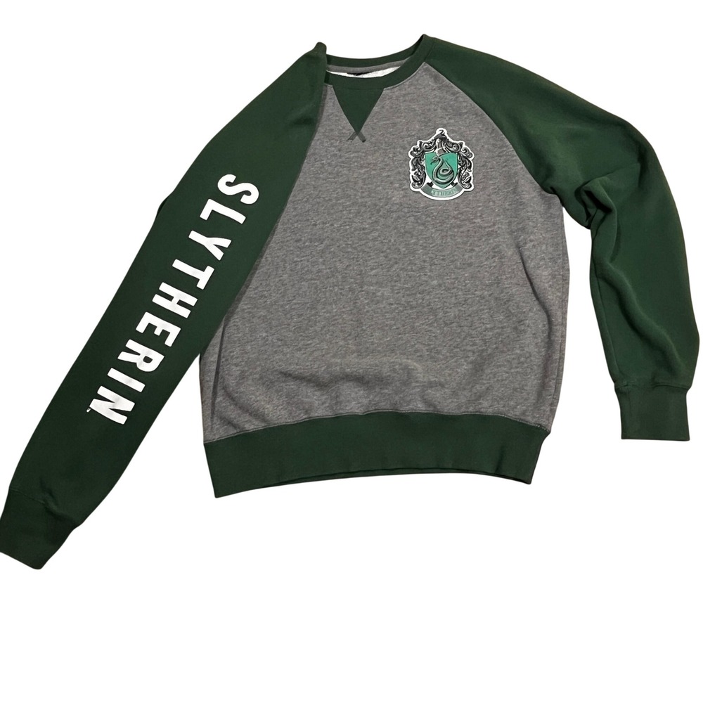 Harry Potter Slytherin Crewneck Sweatshirt Grey Green L Wizardcore Hogwarts